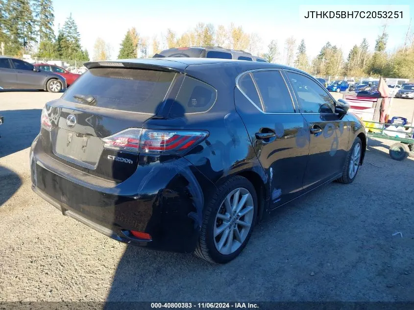 2012 Lexus Ct 200H Premium VIN: JTHKD5BH7C2053251 Lot: 40800383