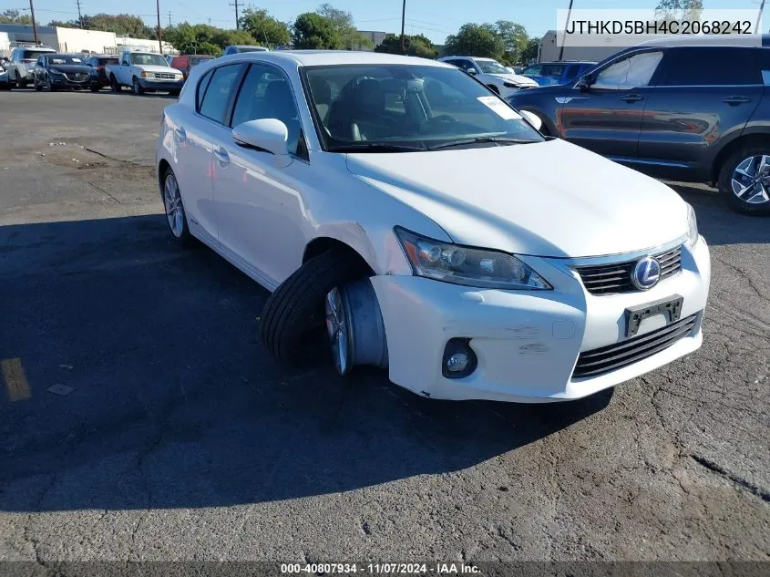 2012 Lexus Ct 200H Premium VIN: JTHKD5BH4C2068242 Lot: 40807934