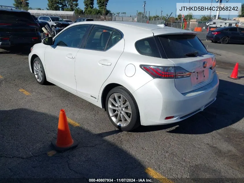 2012 Lexus Ct 200H Premium VIN: JTHKD5BH4C2068242 Lot: 40807934