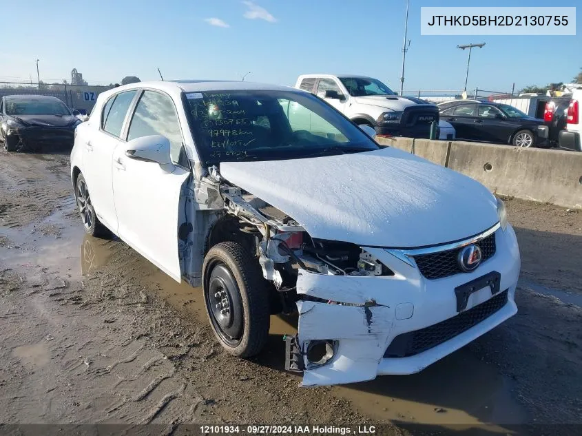 2013 Lexus Ct 200H VIN: JTHKD5BH2D2130755 Lot: 12101934