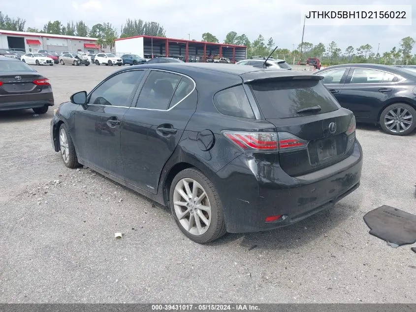 2013 Lexus Ct 200H VIN: JTHKD5BH1D2156022 Lot: 39431017