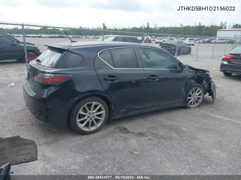 2013 Lexus Ct 200H VIN: JTHKD5BH1D2156022 Lot: 39431017