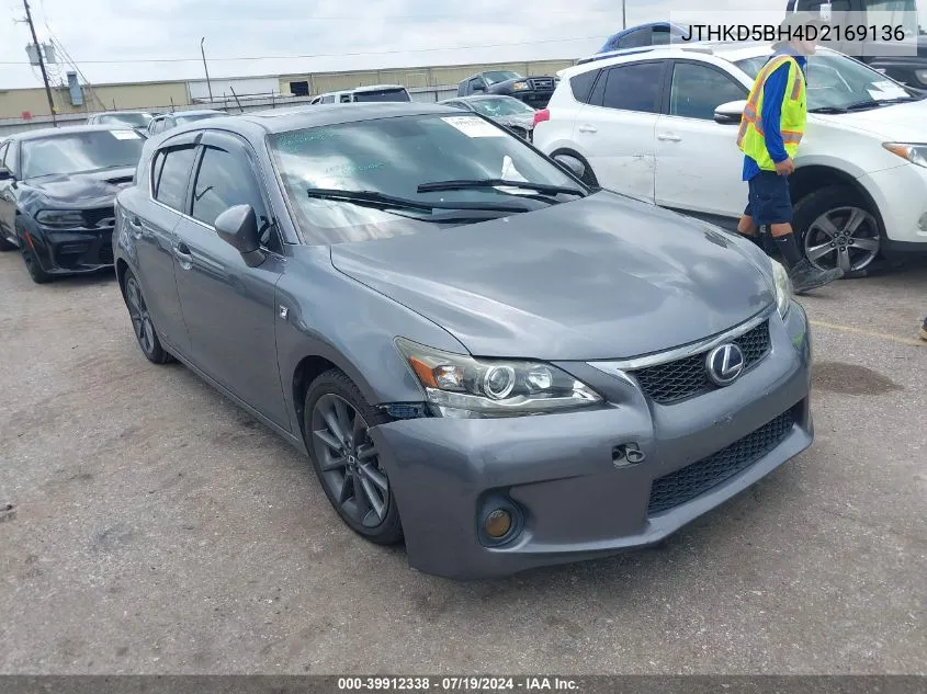 2013 Lexus Ct 200H VIN: JTHKD5BH4D2169136 Lot: 39912338