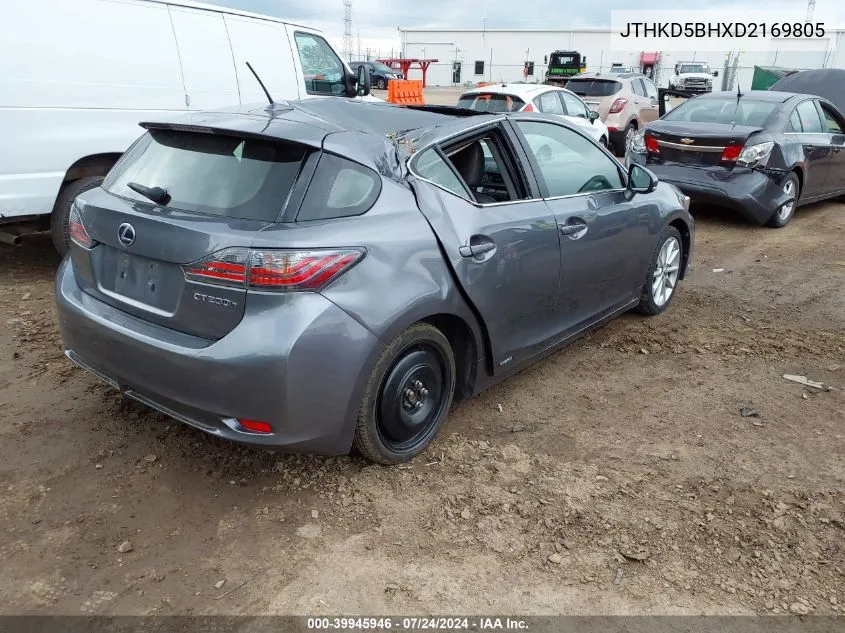 2013 Lexus Ct 200H VIN: JTHKD5BHXD2169805 Lot: 39945946