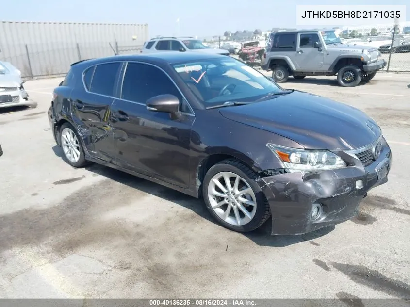 2013 Lexus Ct 200H VIN: JTHKD5BH8D2171035 Lot: 40136235