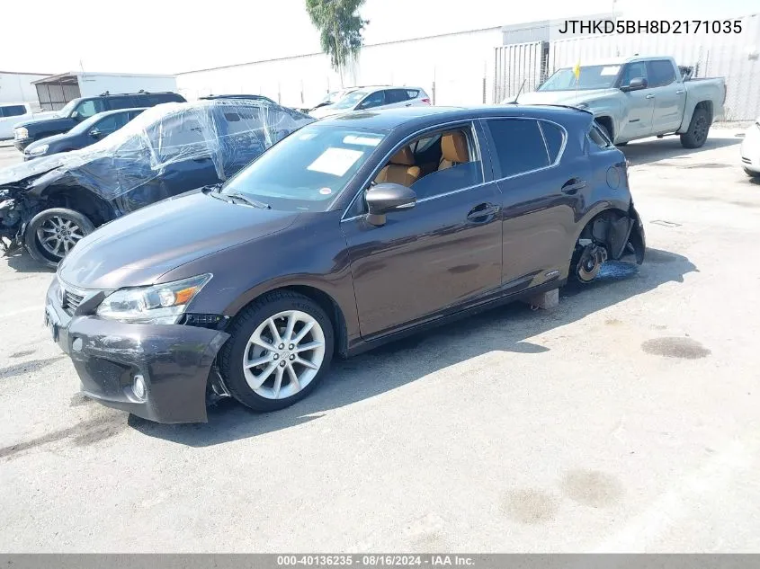 2013 Lexus Ct 200H VIN: JTHKD5BH8D2171035 Lot: 40136235