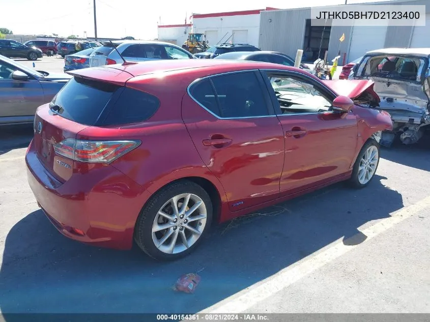 2013 Lexus Ct 200H VIN: JTHKD5BH7D2123400 Lot: 40154361