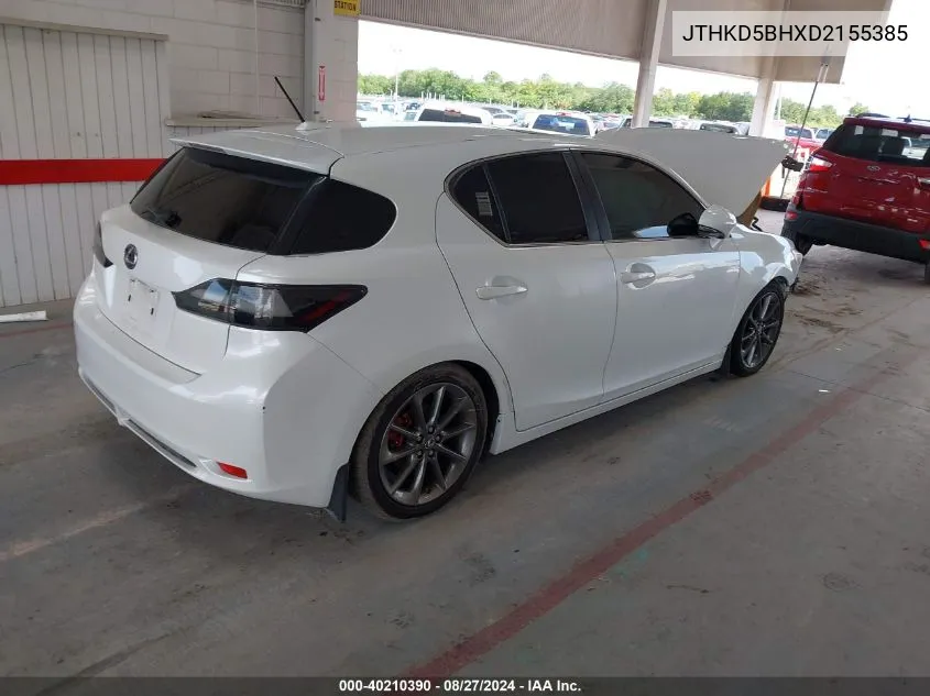 2013 Lexus Ct 200H VIN: JTHKD5BHXD2155385 Lot: 40210390