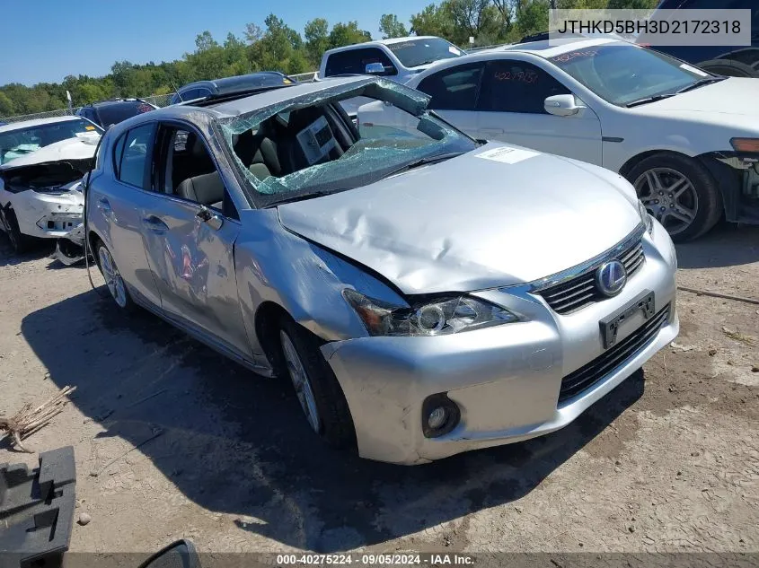 2013 Lexus Ct 200H VIN: JTHKD5BH3D2172318 Lot: 40275224