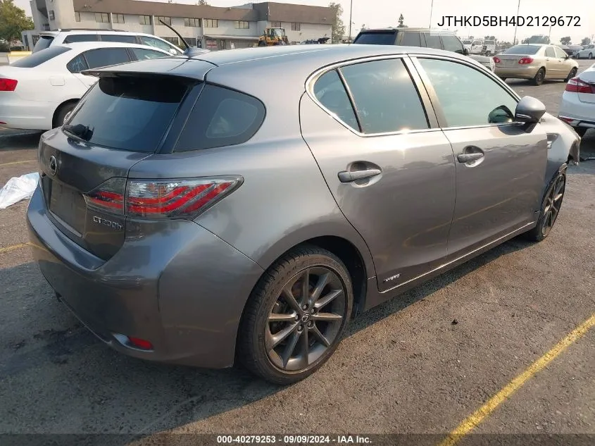 2013 Lexus Ct 200H VIN: JTHKD5BH4D2129672 Lot: 40279253