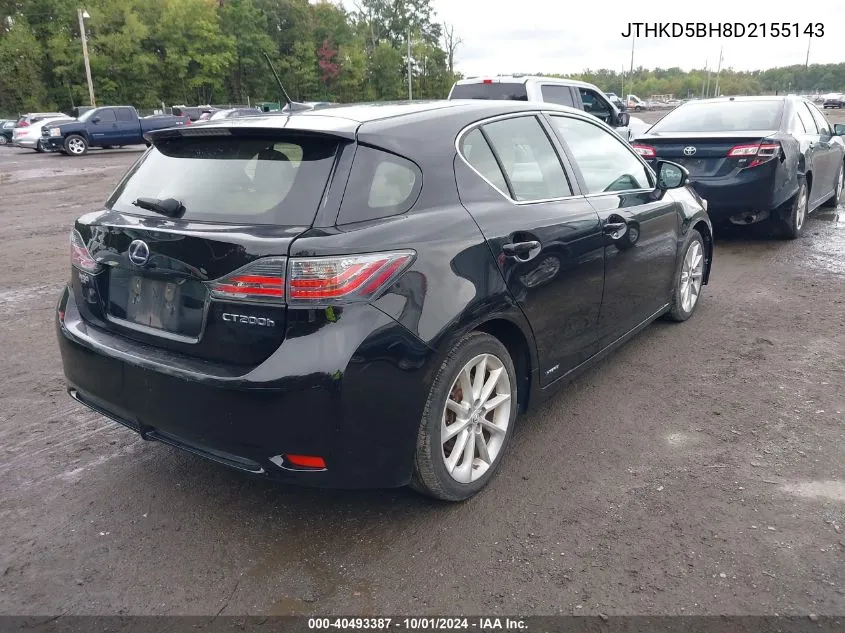 2013 Lexus Ct 200H VIN: JTHKD5BH8D2155143 Lot: 40493387