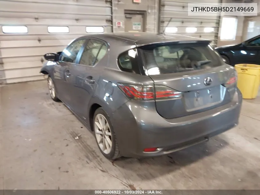 JTHKD5BH5D2149669 2013 Lexus Ct 200H