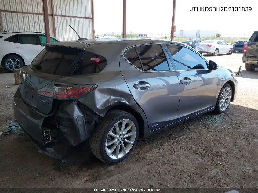 2013 Lexus Ct 200 VIN: JTHKD5BH2D2131839 Lot: 40532189