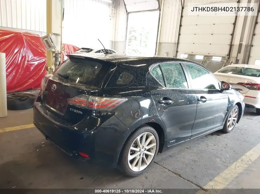 2013 Lexus Ct 200H VIN: JTHKD5BH4D2137786 Lot: 40619125