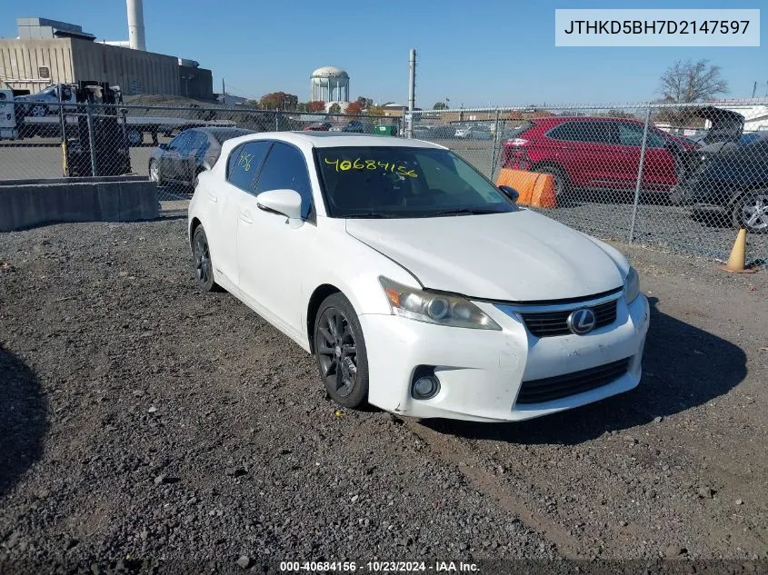 2013 Lexus Ct 200H VIN: JTHKD5BH7D2147597 Lot: 40684156