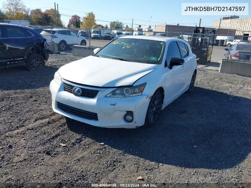 2013 Lexus Ct 200H VIN: JTHKD5BH7D2147597 Lot: 40684156