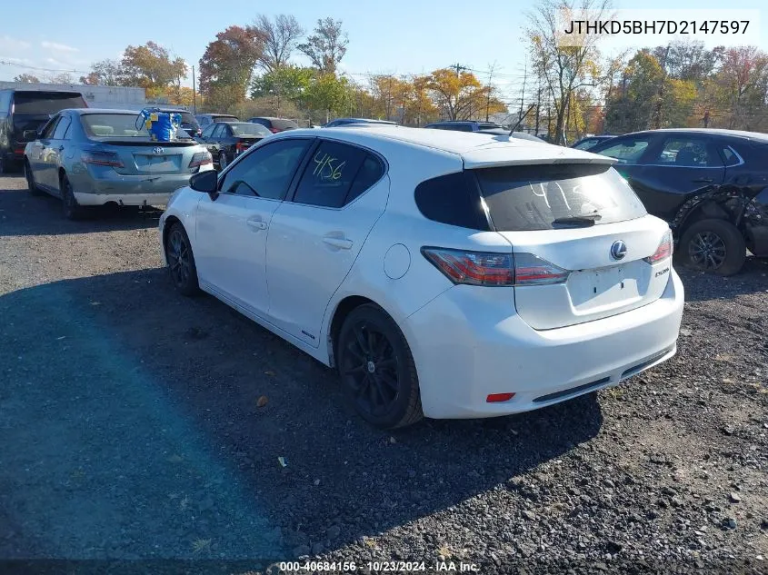 2013 Lexus Ct 200H VIN: JTHKD5BH7D2147597 Lot: 40684156