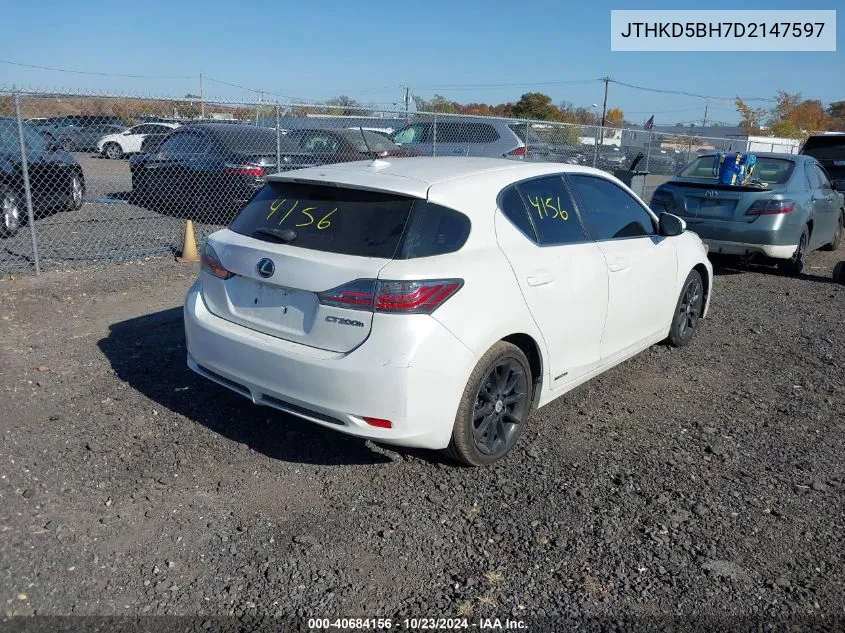 2013 Lexus Ct 200H VIN: JTHKD5BH7D2147597 Lot: 40684156