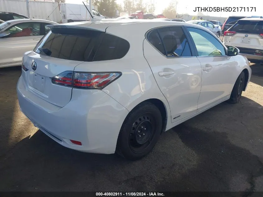 2013 Lexus Ct 200H VIN: JTHKD5BH5D2171171 Lot: 40802911