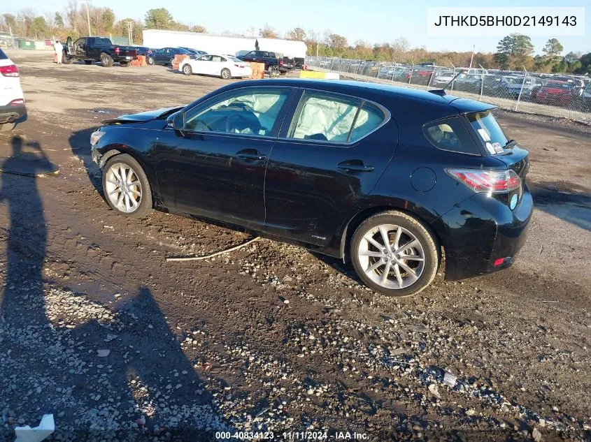 2013 Lexus Ct 200H VIN: JTHKD5BH0D2149143 Lot: 40834123