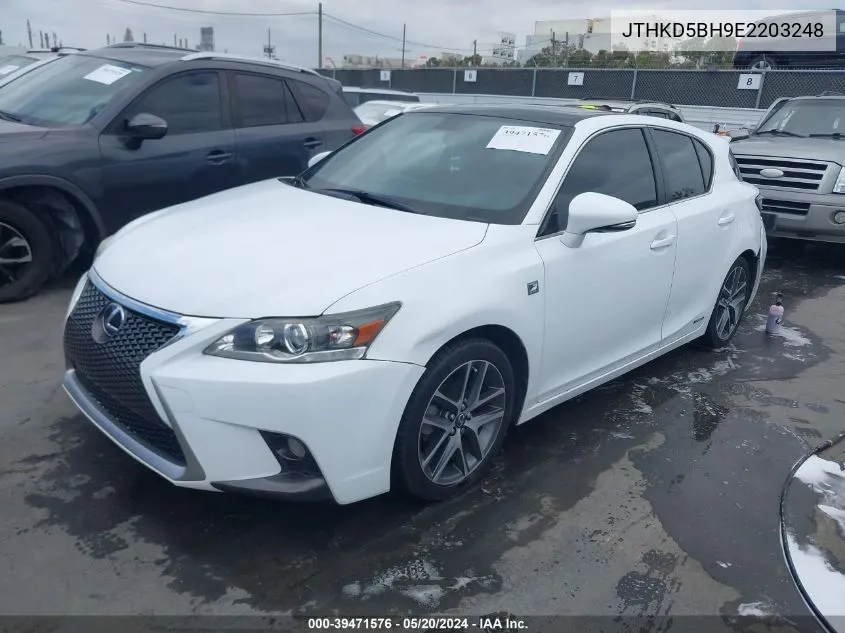 2014 Lexus Ct 200H VIN: JTHKD5BH9E2203248 Lot: 39471576