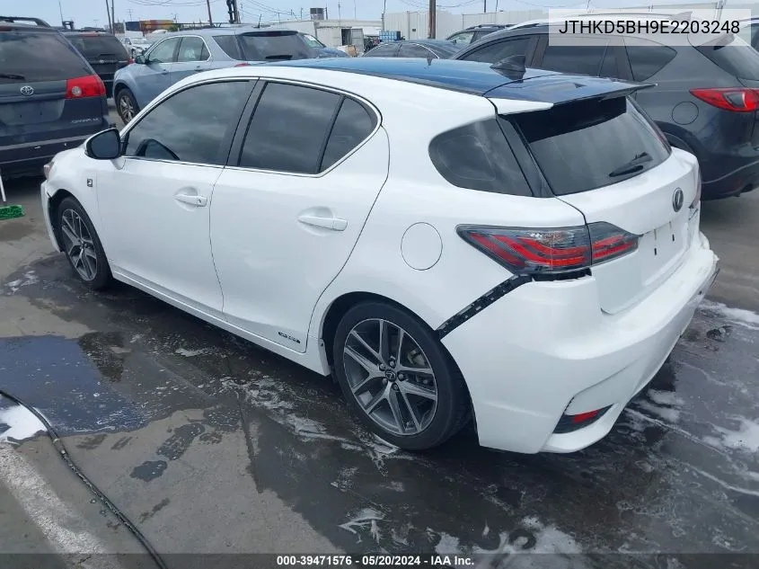 JTHKD5BH9E2203248 2014 Lexus Ct 200H