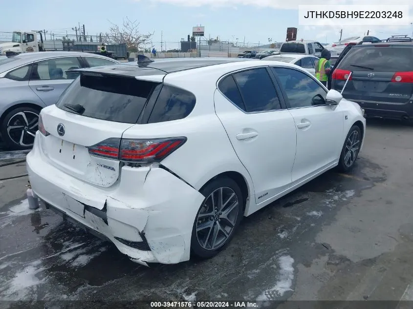 JTHKD5BH9E2203248 2014 Lexus Ct 200H