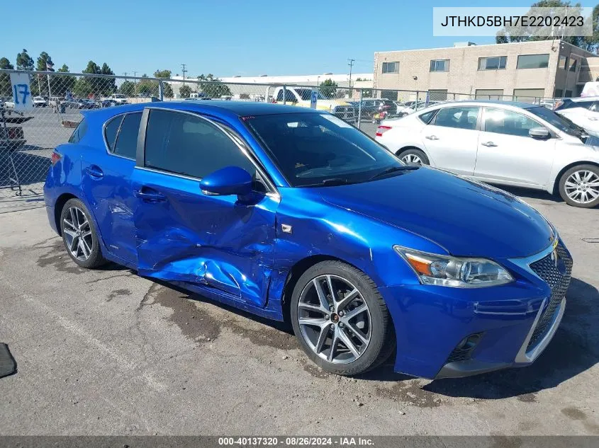 2014 Lexus Ct 200H VIN: JTHKD5BH7E2202423 Lot: 40137320