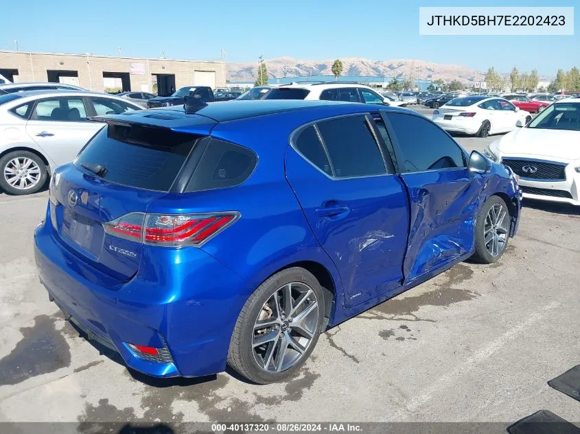 2014 Lexus Ct 200H VIN: JTHKD5BH7E2202423 Lot: 40137320