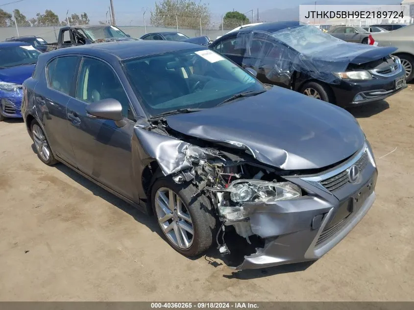 2014 Lexus Ct 200H Hybrid VIN: JTHKD5BH9E2189724 Lot: 40360265