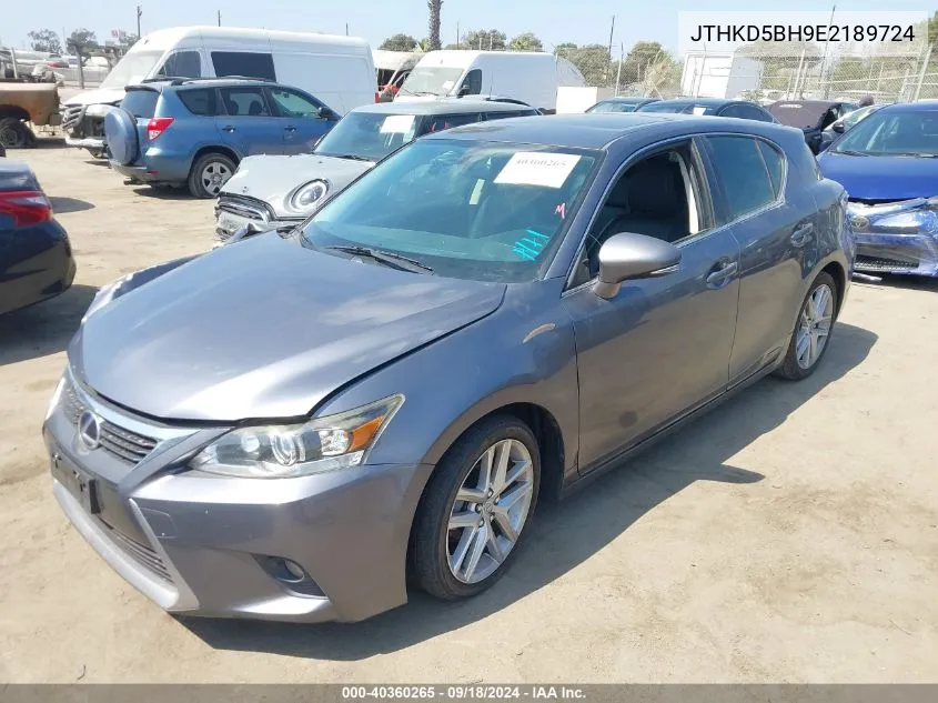 2014 Lexus Ct 200H Hybrid VIN: JTHKD5BH9E2189724 Lot: 40360265