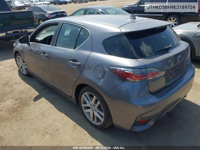 2014 Lexus Ct 200H Hybrid VIN: JTHKD5BH9E2189724 Lot: 40360265