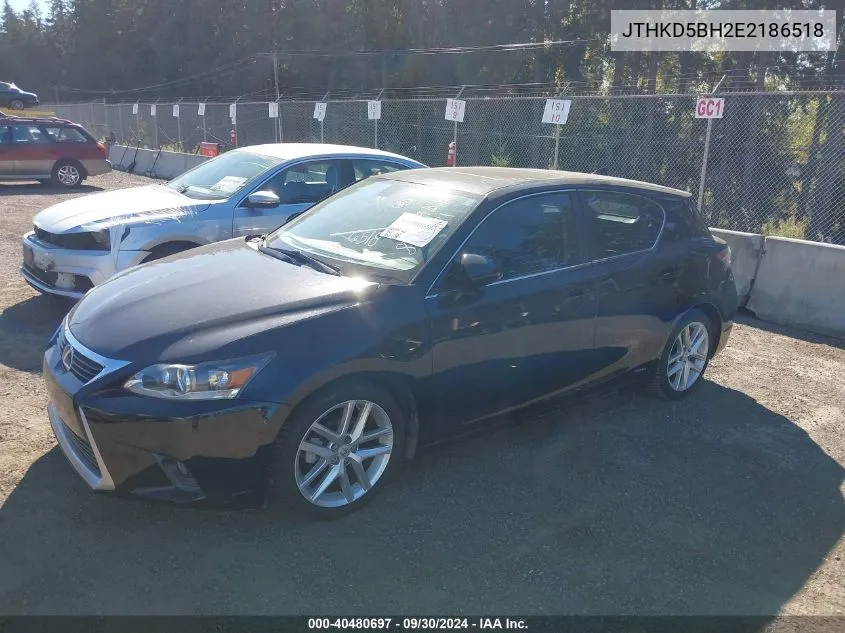 2014 Lexus Ct 200H VIN: JTHKD5BH2E2186518 Lot: 40480697