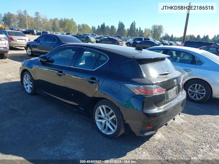 2014 Lexus Ct 200H VIN: JTHKD5BH2E2186518 Lot: 40480697