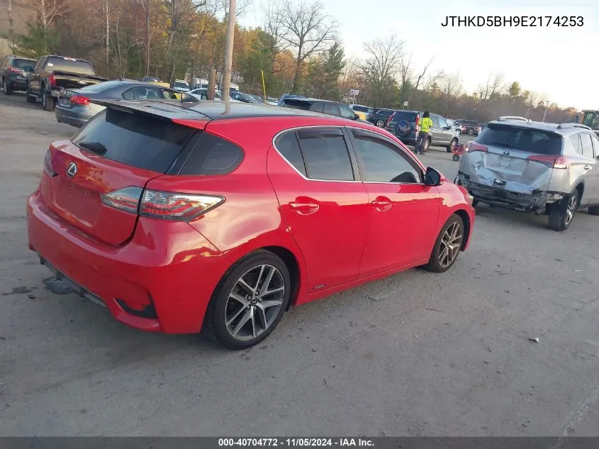 2014 Lexus Ct 200H VIN: JTHKD5BH9E2174253 Lot: 40704772