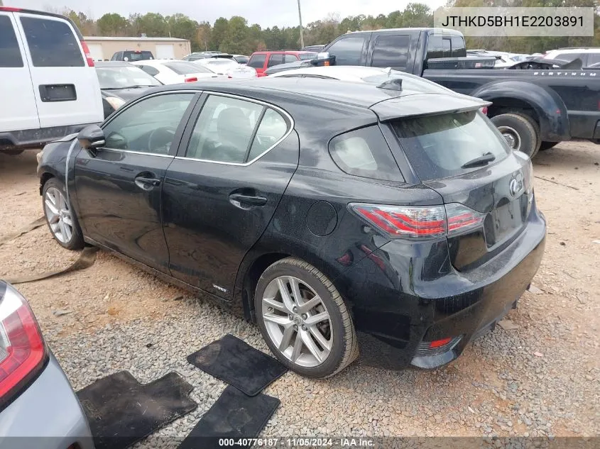 2014 Lexus Ct 200H VIN: JTHKD5BH1E2203891 Lot: 40776187