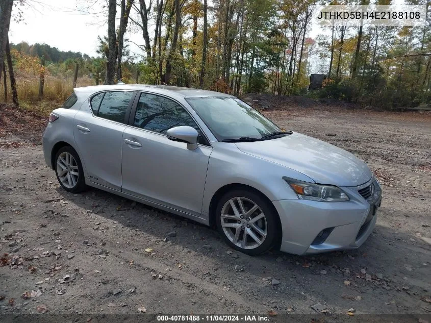 2014 Lexus Ct 200H VIN: JTHKD5BH4E2188108 Lot: 40781488