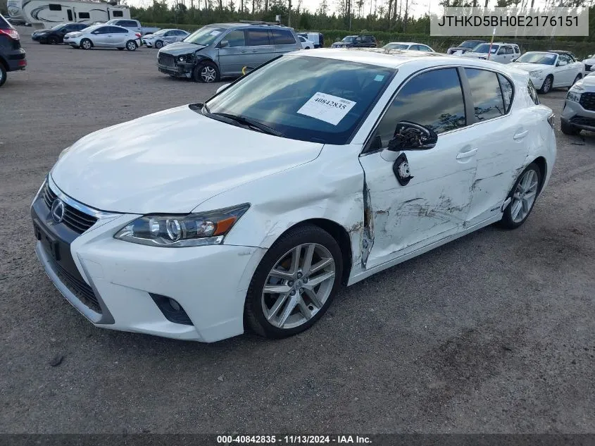 2014 Lexus Ct 200H VIN: JTHKD5BH0E2176151 Lot: 40842835