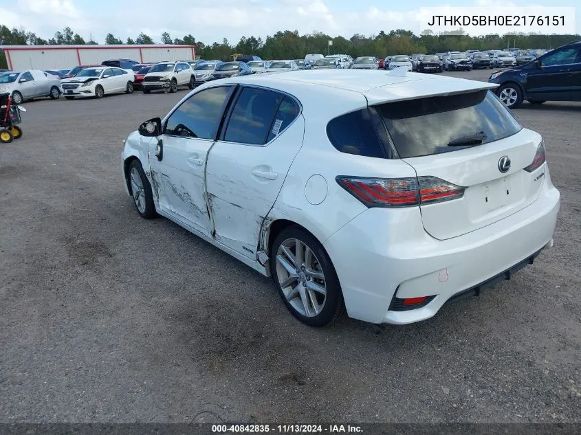 2014 Lexus Ct 200H VIN: JTHKD5BH0E2176151 Lot: 40842835