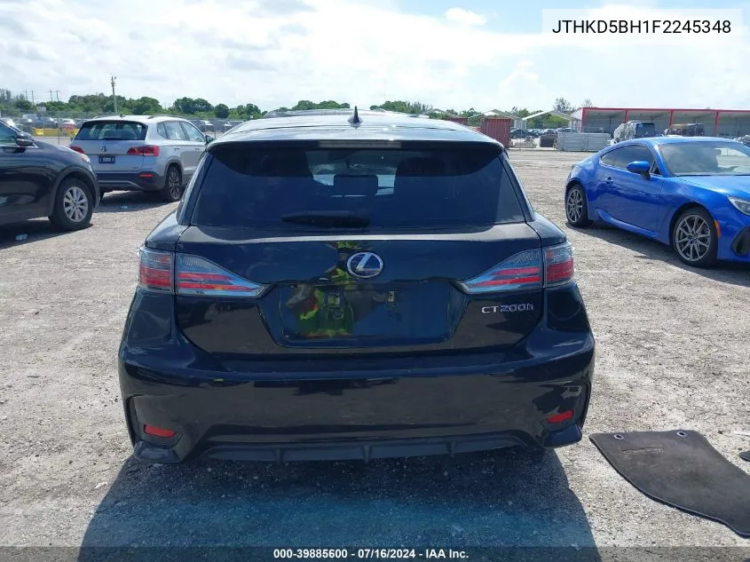 2015 Lexus Ct 200H VIN: JTHKD5BH1F2245348 Lot: 39885600