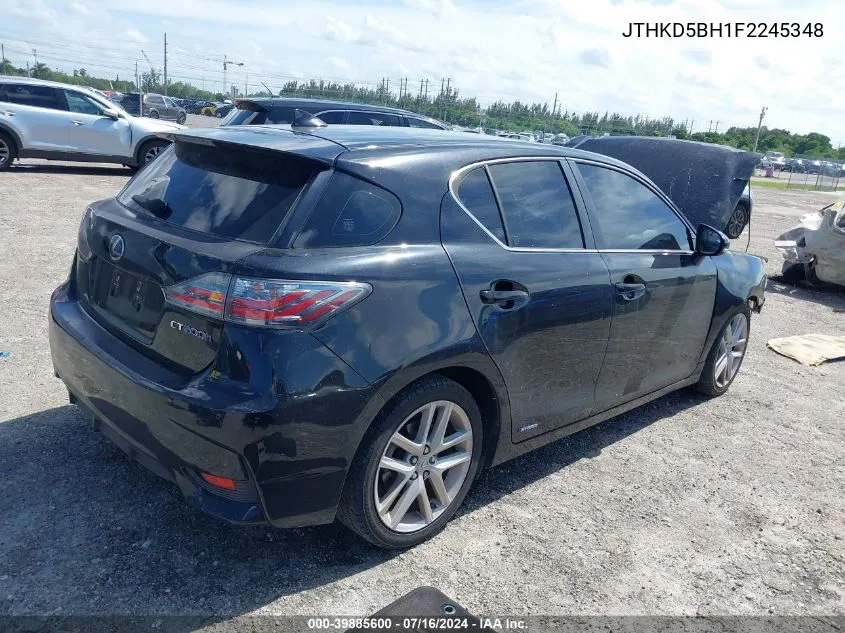 2015 Lexus Ct 200H VIN: JTHKD5BH1F2245348 Lot: 39885600