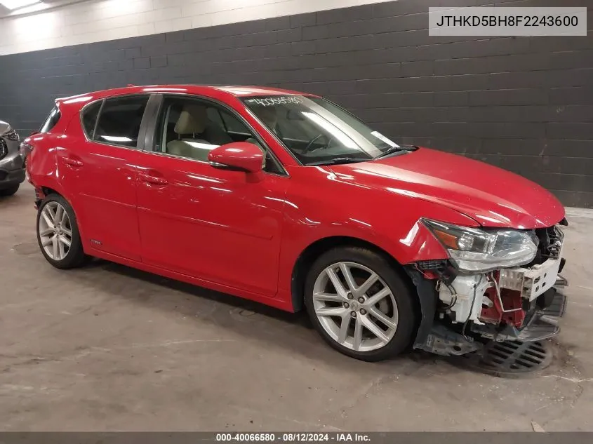 JTHKD5BH8F2243600 2015 Lexus Ct 200H