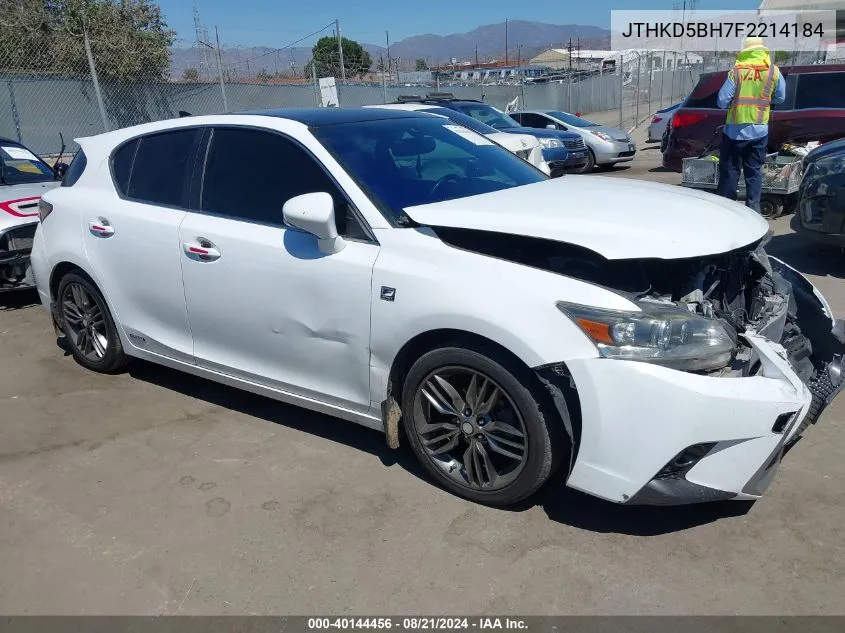 2015 Lexus Ct 200H VIN: JTHKD5BH7F2214184 Lot: 40144456