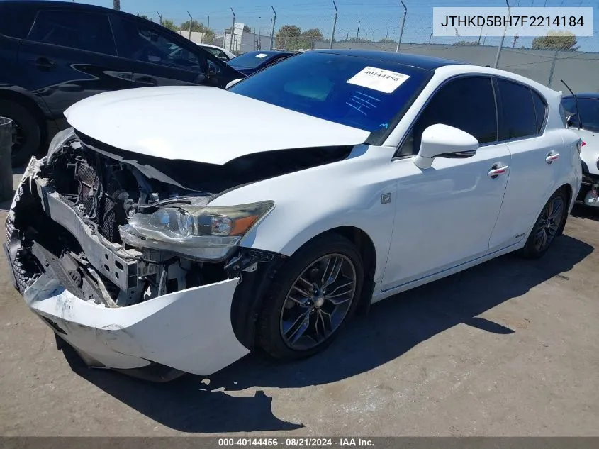 2015 Lexus Ct 200H VIN: JTHKD5BH7F2214184 Lot: 40144456