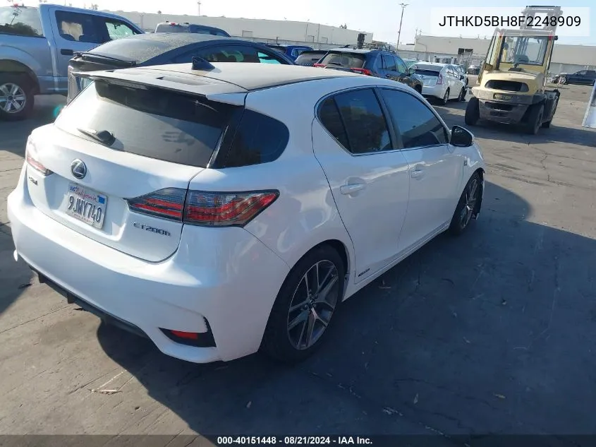 2015 Lexus Ct 200H VIN: JTHKD5BH8F2248909 Lot: 40151448