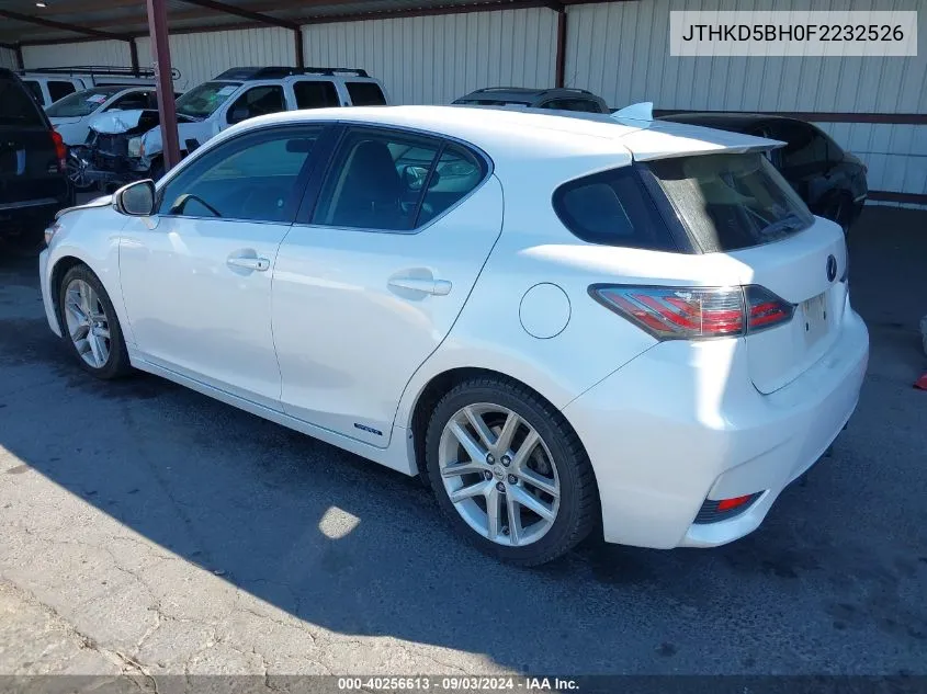 2015 Lexus Ct 200H VIN: JTHKD5BH0F2232526 Lot: 40256613