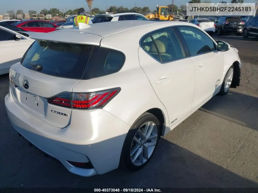 2015 Lexus Ct 200 VIN: JTHKD5BH2F2245181 Lot: 40373048