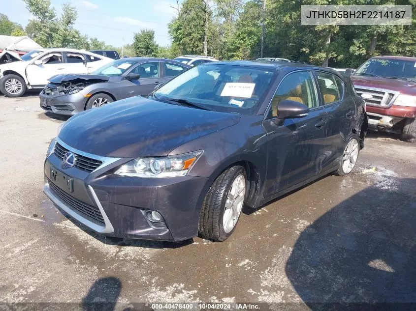 JTHKD5BH2F2214187 2015 Lexus Ct 200H