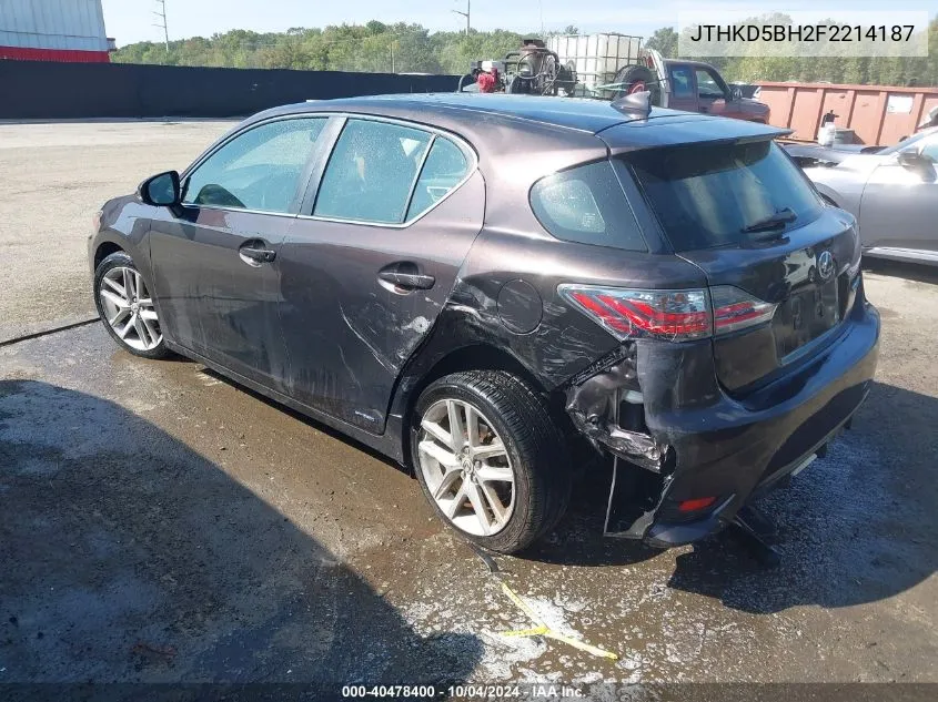 2015 Lexus Ct 200H VIN: JTHKD5BH2F2214187 Lot: 40478400