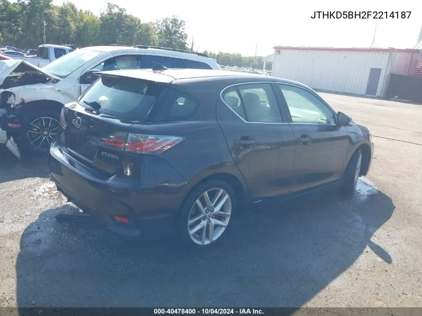 2015 Lexus Ct 200H VIN: JTHKD5BH2F2214187 Lot: 40478400